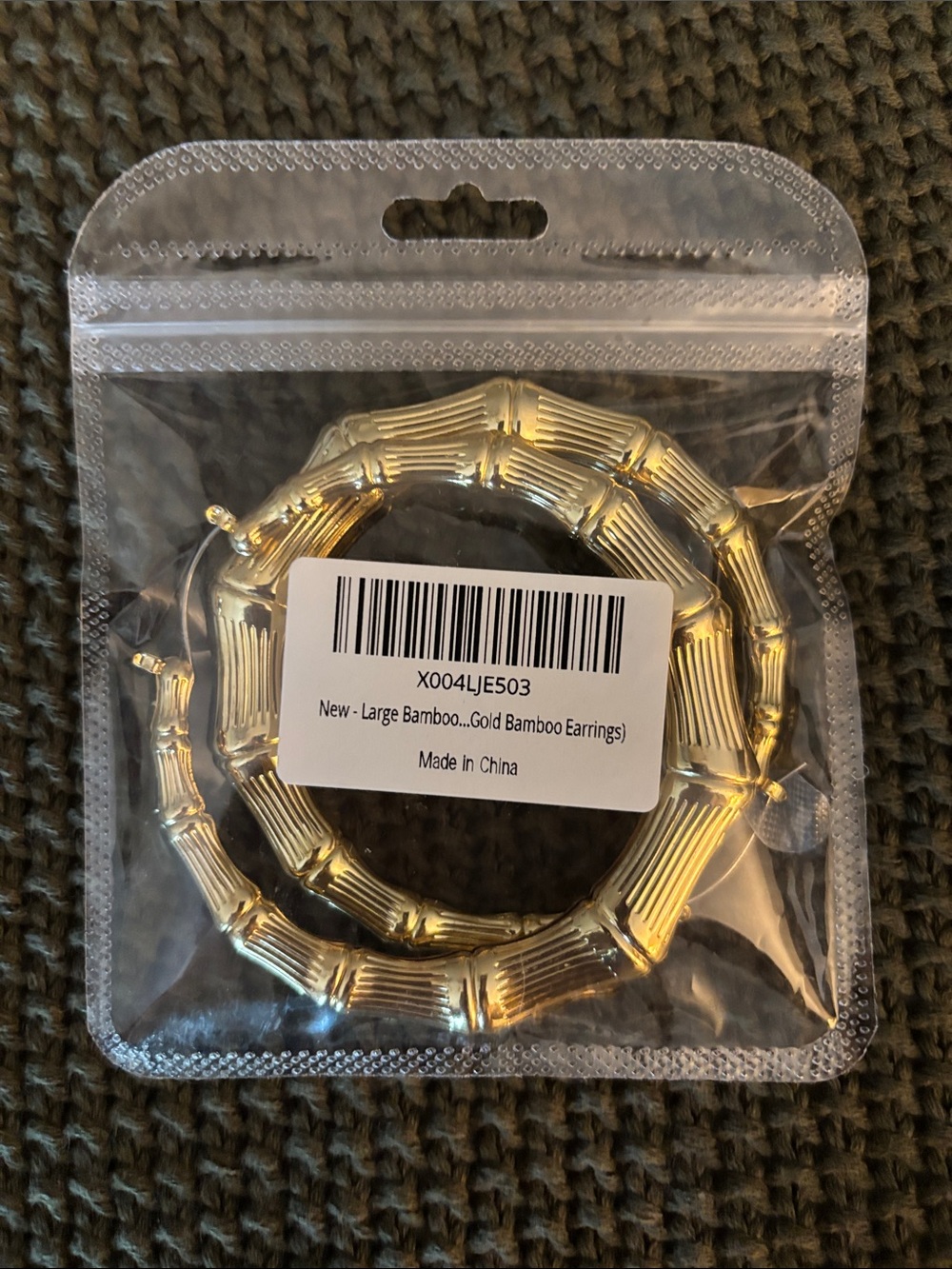Fashion Nova Gold Bamboo Hoop Earrings